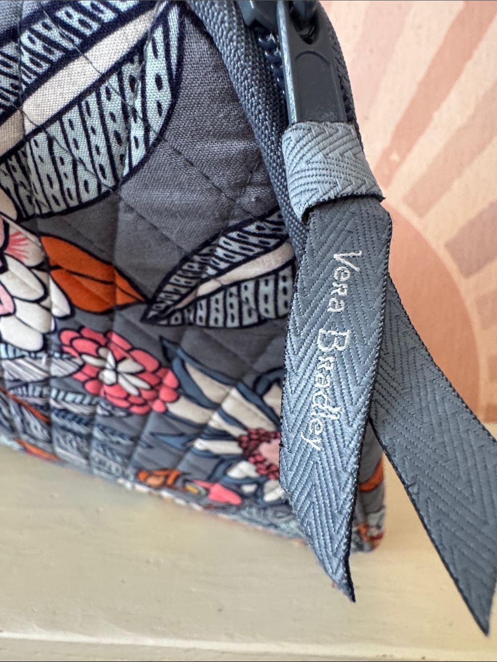 Vera Bradley quilted laptop sleeve in the "Tropical Evening" floral pattern - Picture 3 of 4